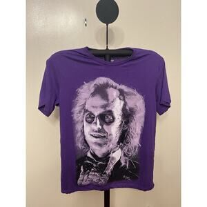 Beetlejuice Purple Short Sleeve Crew Neck T-shirt Size XL